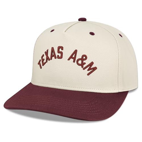 Legacy NCAA Officially Licensed Baseball Hat, Texas A&M Aggies, Lightweight Cap for Men & Women, Heritage Twill Adjustable (HTA), Stone/Maroon, One Size Fits Most, Adjustable Closure