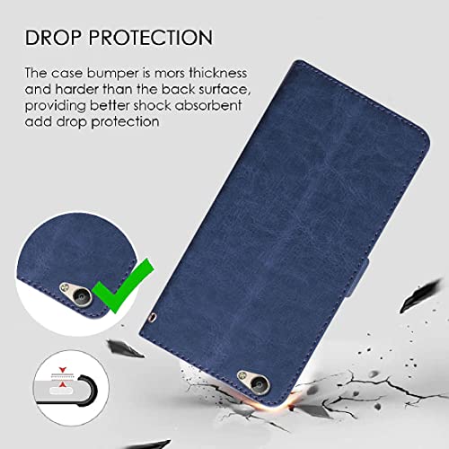 Image of Flip Cover Back Case for Vivo V5 / Vivo V5s | Premium Leather Finish | Inbuilt Pockets & Stand | Flip Cover Back Case for Vivo V5 / Vivo V5s (Blue)
