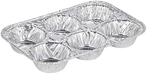 Foil Muffin Pans (10-Pack) - Disposable Aluminum Foil 6-cup Cupcake Pans, Standard Size by NVM Trading. For Baking Your Favorite Cupcakes, Muffins & Mini Pies With No-Mess. (10)