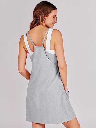Image of ANRABESS Women Athletic Dress Summer Tennis Workout Active Sports Mini Romper Dress Built in Shorts Travel Vacation Clothes