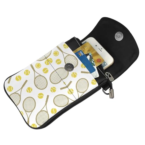 Women Small Crossbody Bag Phone Wallet Tennis Rackets Balls Cellphone Credit Card Purse With Adjustable Shoulder Strap3
