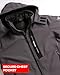 Reebok Softshell Mens Winter Jacket - 2 in 1 System Hooded Windbreaker Softshell Jacket Removable Puffer Winter Coats for Men, Size X-Large, Charcoal