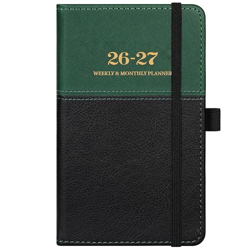 Planificador de calendario pequeño 2026-2027 de julio a junio, agenda de bolsillo de 6.4 x 3.8 pulgadas