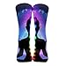 Meaudiwes Fashion Dress Decor Socks, Comfortable Work Leisure Sports Socks For Girls And Boys Nine Chakra Yoga Meditation Lotus Blue Mandala