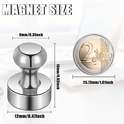 MIN CI 50 Packs Strong Fridge Magnets, 12 x 16 mm Small Neodymium Round Magnets for Adults White Board, Office - Image 2