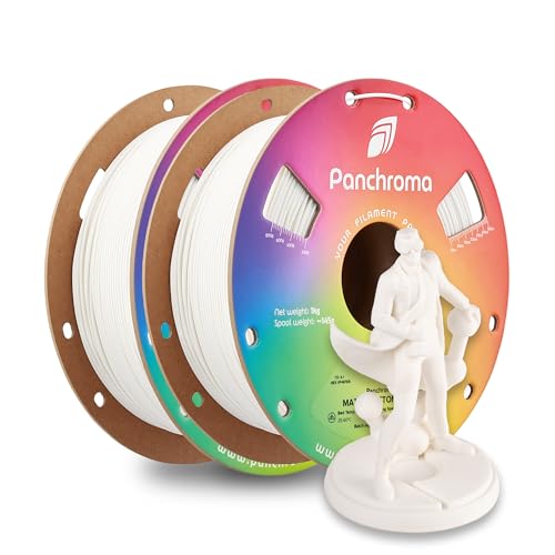 Image of Polymaker Panchroma Matte PLA Filament 1.75mm, High Speed Cotton White PLA Bundle 2kg (4.4 lbs), Formerly Polyterra Clog-Free 3D Printer Filament, Accuracy + /- 0.02mm, Fits FDM Printers