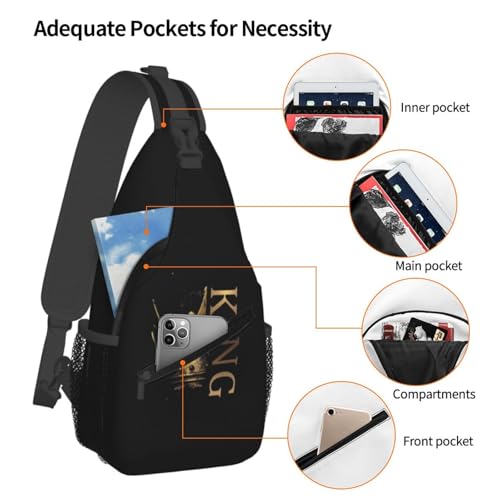 King Shoulder Bag Cool Sling Backpack Daypack Casual Bag Mens Backpack Bag for Outdoor4