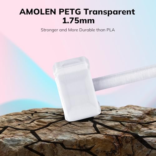 Image of AMOLEN Rapid PETG Basic 3D Printer Filament 1.75mm + /-0.02mm,500mm /s High Speed Strong Toughness White 1KG /2.2lb