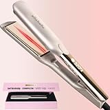 ELLA BELLA® Titanium Flat Iron Hair Straightener (with Infrared) • Professional Straightening Iron • Digital Display to Accurately Control Temperature • As Featured in Good Housekeeping