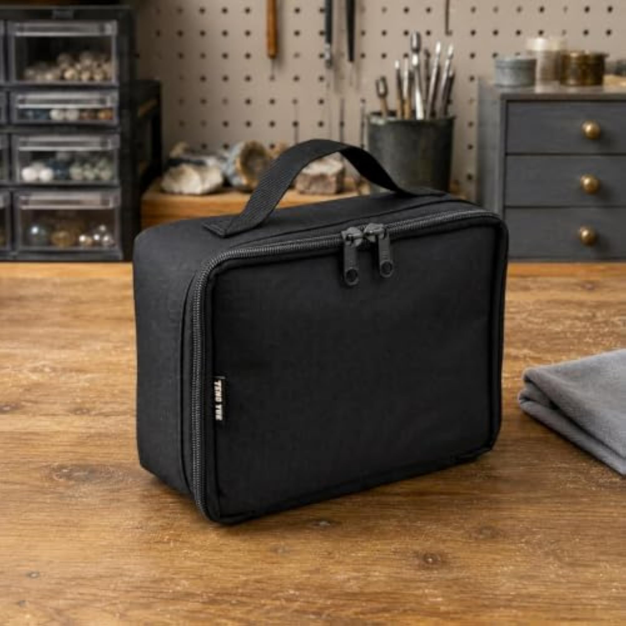 Divided Organizer Bag Velvet Lined Hand-Carry Case
