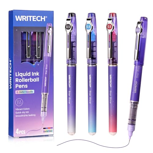 WRITECH Liquid Ink Rollerball Pens: 0.5mm Assorted...