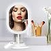 LED Lighted Makeup Mirror with Lights, [Rechargeable] Portable Vanity Mirror, Touch Screen Switch, 180 Degrees Free Rotation