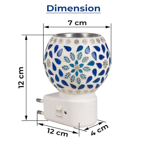 Image of Glass Electric Diffuser for Home /Kapoor Dani Electrical Camphor /Essential Oil Diffuser Machine /Kapur Dani for Puja Essentials /Camphor Diffuser Burner Machine with On /Off Switch for Heating