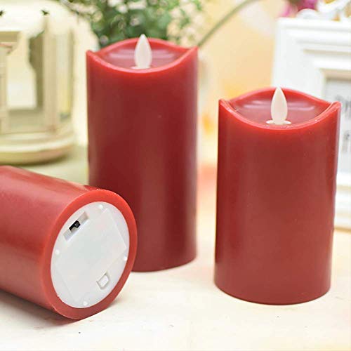3pcs / pack Flameless Flameless Led Tea Light Red Candles 10-key Remote Control Battery Electric Tea Lights Warm White Dining Room Wedding Festival