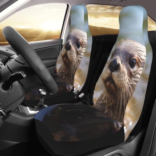 Housses de siège auto respirantes universelles motif loutre pour SUV et camionnettes