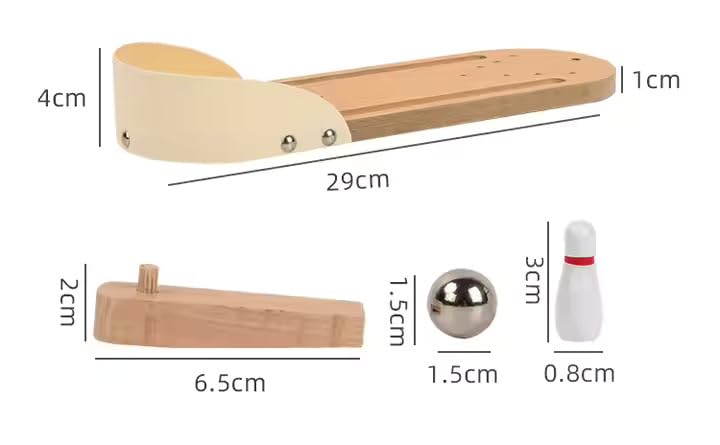 MARA BOMMAI Mini Desktop Bowling Game Set, Wooden Alley with 10 Pins and Metal Ball | Parent-Child Indoor Entertainment Game | Perfect for Kids Above 4 Year Old - Image 4 thumbnail