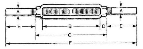 Crosby HG-2510 Galvanized Steel Turnbuckle Body Only, 1