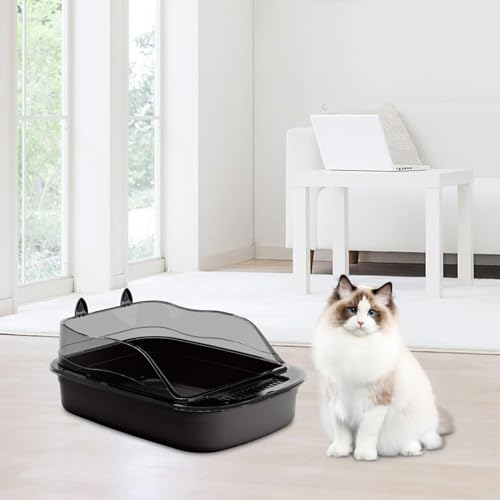 Arenero abierto para gatitos color negro tamaño 50x34x18 cm miniatura 5