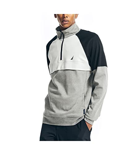 Nautica Men's Navtech Quarter-Zip Color Block Sweater