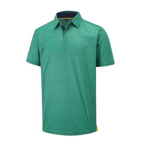 Men Golf Polo Shirts Short Sleeve Casual Print Dry Fit Moisture Wicking Performance Collared Golf Shirts for Men