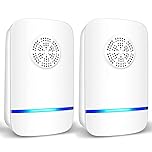 Ultrasonic Pest Repeller 2 Pack, Insect Control, Spider Repellent, Plug in Indoor Mouse Deterrent, Anti Moths, Ants, Bed Bugs, Fleas, Cockroaches, Flies, Spider, Wasp (Classic 2 Pack)