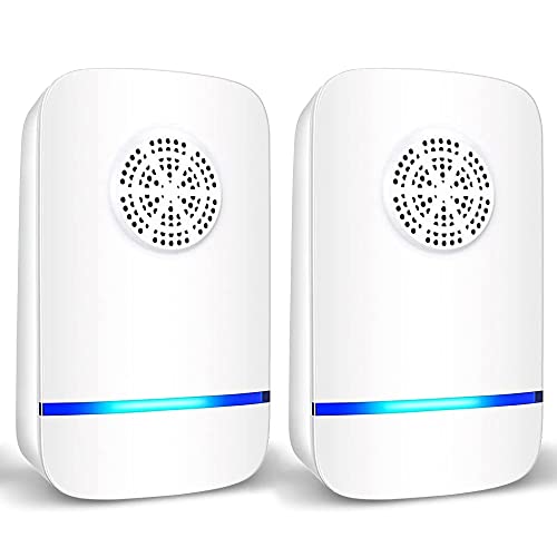 Ultrasonic Pest Repeller 2 Pack Insect Control Spider Repellent Plug in Indoor Mouse Deterrent Anti Moths Ants Bed Bugs Fleas Cockroaches Flies Spider Wasp (Classic 2 Pack)