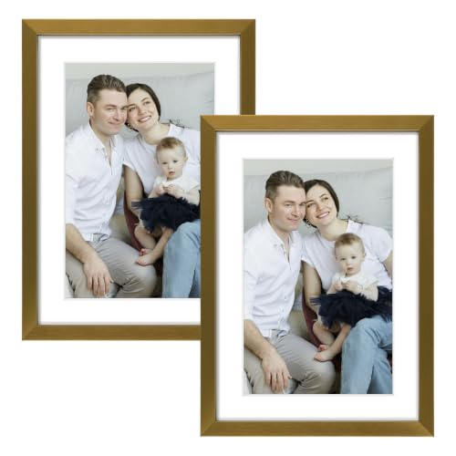 Frametory 5x7 Bronze Aluminum Metal Picture Frame Mat for 4x6 Glass