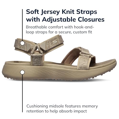 Skechers Women's 600 Spikeless Golf Sandal, Taupe, 8