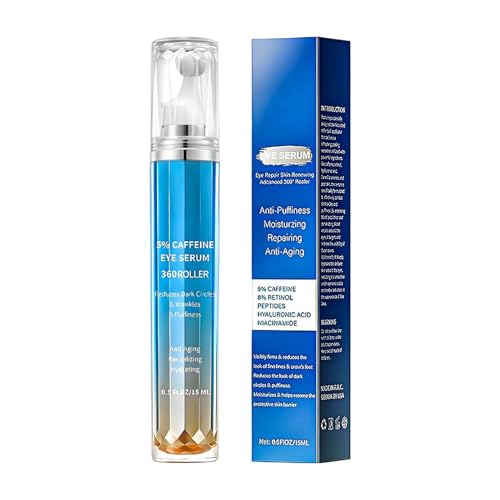 Contorno de Ojos Antiojeras - 15ML Hidratante que Reduce la Hinchazón y Firmeza | Rodillo de Masaje para de Ojos,para Mujeres Amigas Rutina Diaria Cuidado de la Piel Noche Hogar Viaje