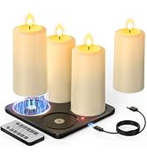 Yme LED Kerzen 10er Set – Aufladbar Mit Fernbedienung & Timer, Flackernd Wie Echt, Inkl. Ladestation