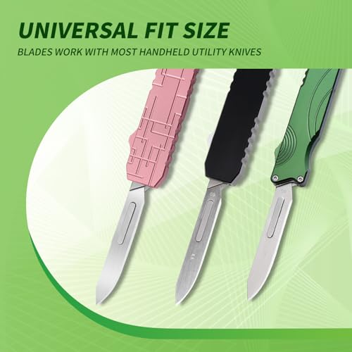 100pcs #60 Scalpel Blades Replacement, Utility Knife Stainless Steel Blades, Blades for Precision Cutting Craft Use & DIY Projects - Thumbnail 5