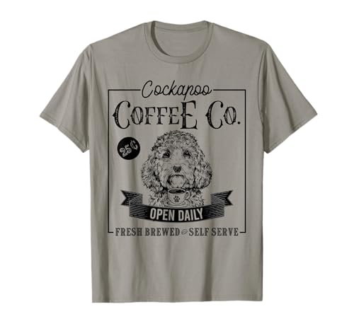 Retro Cockapoo Coffee Funny Doodle Dog Mom Coffee Lover T-Shirt