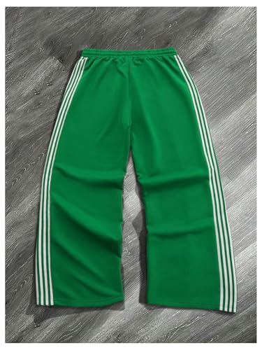 Men's Striped Stacked Sweatpants Y2k Drawstring Waist Colorblock Designer Pants Streetwear2