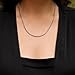 Solid 925 Sterling Silver Foxtail Chain Necklace, Width 1.5mm- Oxidized Non-Tarnish Unisex Snake Design Wheat Chain Necklace for Men Women 17.7