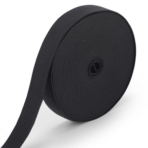 EBOOT 1 Pcs Elastic Band Spool, 3/4 Inch X 11 Yard, Black