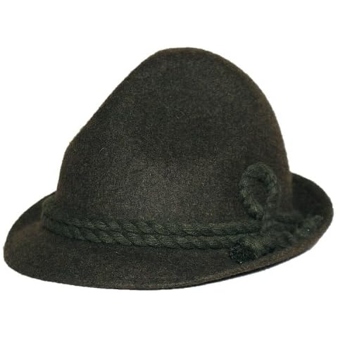 Trachtenhut Loden Hut grün Fischer Trachten Lodenhut Dreispitz für Herren Damen Bergsteiger Förster Jäger Wandern Jagd Tracht Berg Fischer Wanderhut Forst Wald Freizeithut olivgrün, Größe:58 Cover