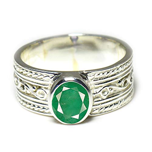 Image of 55Carat Choose Your Color Genuine Gemstone Sterling Silver Ring Band Vintage Handmade Jewelry Sizes 5-12