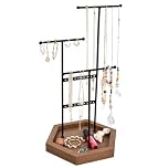 Aohyue Jewellery Stand, Jewellery Organiser, 3-Level Adjustable Jewellery Holder Organiser Stand Jewellery Storage for Earrings, Bracelets, Necklaces, Perfume