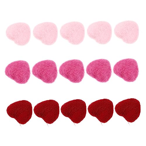 KONTONTY Heart Shape Felt Ornaments and Felt Heart Accessories for Hair Pins and Headdresses Crafting and Decoration Supplies for Valentine Day