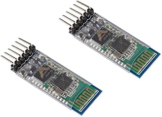 AEDIKO 2pcs HC-05 Wireless Bluetooth RF Transceiver Master Slave Integrated Bluetooth Module 6 Pin Wireless Serial Port Communication BT Module