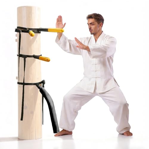 WINTECY Wing Chun Dummy for Martial Arts Training - Wall Mount & Portable Options - Interchangeable Spring Arms for Martial Arts Boxing and Karate Practice (for Hard Objects)