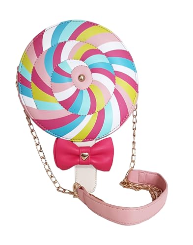 Lollipop Candy Shaped Purse for Girls PU Leather Crossbody Bag for Teens Women Novelty Handbags