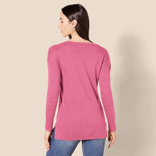 Image of Amazon Essentials Women's Lightweight V-Neck Tunic Sweater, Long Sleeve, Ribbed (Available in Plus Size)
