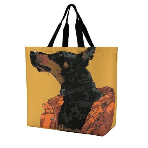 Women's Multi-Functional Shopping Bag，Anime Dog Art Printing Messenger Bag Shoulder Bag for Travel, Work, Shopping & Parties with Inner Pocket, Grocery Bag Lightweight & Water-Resistant