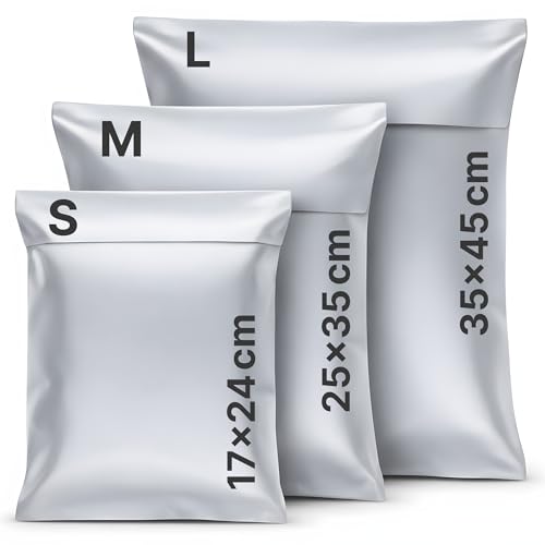 LIPOLABA® Pack de 30 bolsas para envíos 10S, 10M, 10L | Sobres de envío para ropa | Embalaje para paquetes Vinted, Wallapop y más | Bolsas resistentes para mensajería