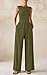 PRETTYGARDEN One Piece Jumpsuits for Women Dressy Casual Sleeveless Crewneck Wide Leg Rompers Jumpers 2026 Vacation Summer Outfits(Army Green, L)