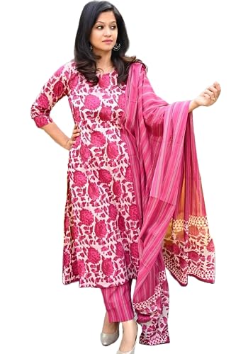 Image of KLOSIA Women Floral Printed Kurta and Pant Set with Printed Dupatta