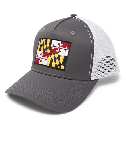 Image of International Tie State Hat for Men and Women, Adjustable Snapback Trucker Baseball Cap with Embroidered Patch
