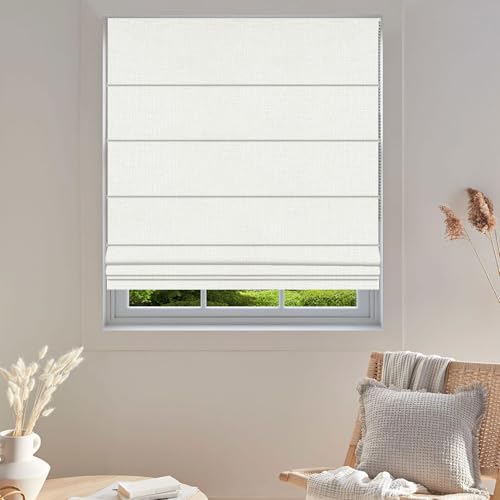 TINFONBLY Blackout Custom Roman Shades for Windows, Thermal Insulated Sunlight Blocking Window Blinds for Home Office, Privacy French Door Shade, 41 ½