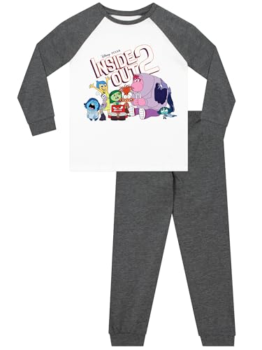 Disney Inside out 2 Pijama Niño | Pijamas Invierno Niño | Pijamas para Ninos | Gris 11-12 Años